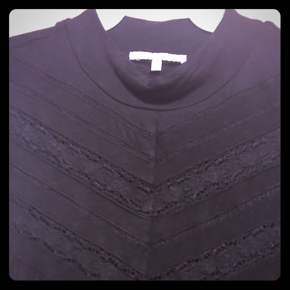 Cold shoulder lace front blouse